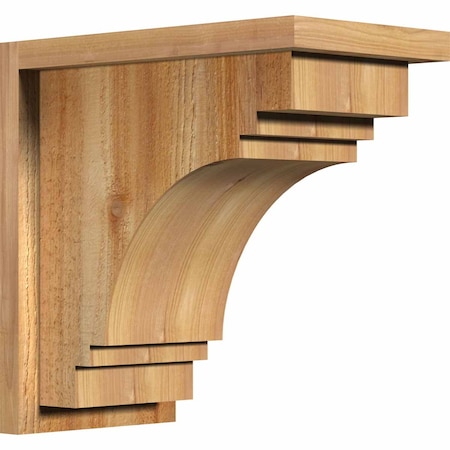 Ekena Millwork Pescadero Rough Sawn Corbel w/Backplate, Western Red Cedar, 8"W x 14"D x 14"H COR08X14X14PEC01RWR